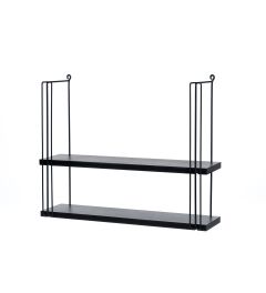 Plaukts sienas 4Living metāla 17x60x46cm melns