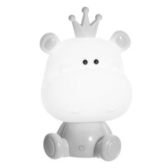 Galda lampa bērnu Hippo pelēks 3W 4.5-5V USB