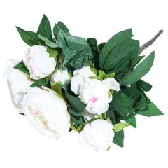 Mākslīgie ziedi 4Living Green Peoniju pušķis 50cm balts