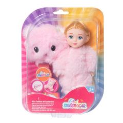 Rotaļlieta Lelle ar pūkainu tērpu 15cm