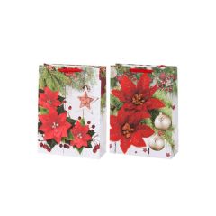 Dāvanu maisiņš Winteria Poinsettia 31x12x12cm  2-veidi