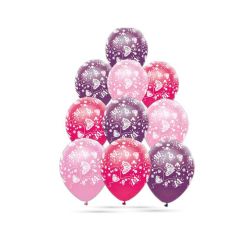 Baloni Festi ar taurenīšiem, rozā 30cm 10gab.
