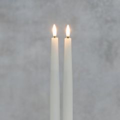 LED galda sveces ar 3D liesmu, 2 gab., baltas
