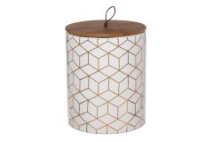 Bakalejas trauks 4living Cube 12x12x12,5cm balta ar zeltu