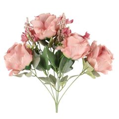 Mākslīgo ziedu pušķis Rozes rozā