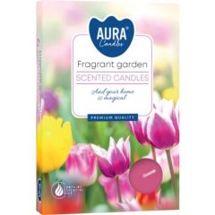 Tējas sveces arom. Aura Fragrant garden 6gab. 3-4h