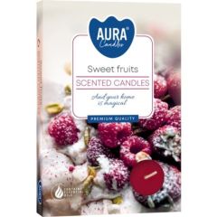 Tējas sveces arom. Aura  sweet fruits 6gab. 3-4h