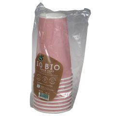 Papīra glāzes Bio 500ml 10gab. rozā