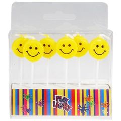 Tortes svecītes 6cm Smile dzelt.