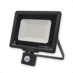 Prožek. LED ar sens. 50W/6000K melns
