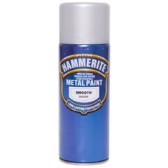 Krāsa metālam Hammerite smooth sudraba aerosols 400ml