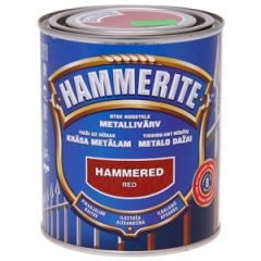Krāsa metālam  Hammerite hammered sarkana 2,5L