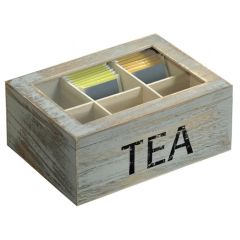 Tējas kaste 4Living koka ar stiklu