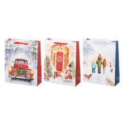 Dāvanu maisiņš Winteria Classical Xmas 26x32x10cm