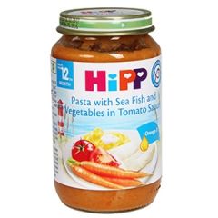 Biezenis Hipp Bio zivis ar tomātiem un nūdelēm 220g