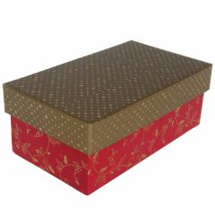 Dāvanu kaste 15.5x9x6cm sarkana ar zelta vāku