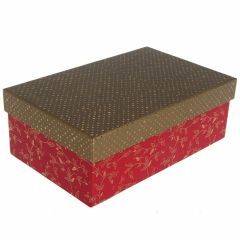 Dāvanu kaste 21x13.5x7.5cm sarkana ar zelta vāku