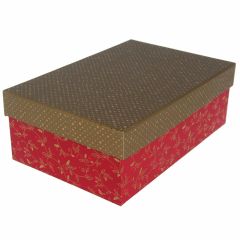 Dāvanu kaste 24x16.5x8.5cm sarkana ar zelta vāku