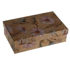 Dāvanu kaste Natur taisnstūra ar ziediem 18.6x11x5.3cm
