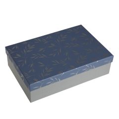 Dāvanu kaste taisnst. zila, sudraba 26.4x17.6x7.3cm