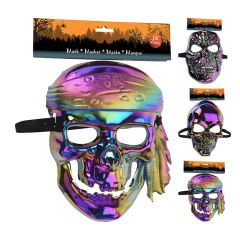 Maska Halovīna Galvaskauss metāliska 3-veidi