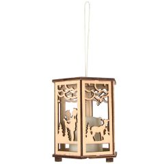 Dekors ar LED koka lāzerizgriezums 8.5x8x7cm 1CR2450