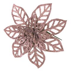 Rotājums Ziemassvētku zvaigzne 16cm, zeltaini rozā