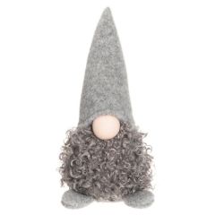 Dekors Ziemassvētku figūra Rūķis fluffy 20 cm grey hat