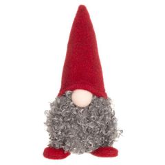 Dekors Ziemassvētku figūra Rūķis fluffy 20 cm red hat