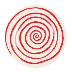 Šķīvis Winteria spiral 20cm balts, sarkans