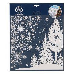 Uzlīme sienas Winteria Winter landscape Trees and sniegpārsl