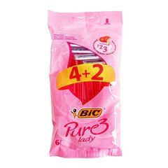 Skuveklis Bic Pure 3 Pink 4+2gab