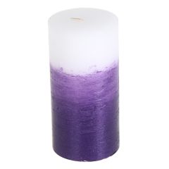 Svece-stabs Rustik d6xh12cm spīdīga-violeta