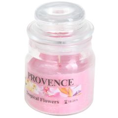 Svece arom.stikla trauc.Provence ziedi 9cm