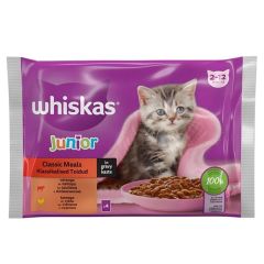 Konservi kaķiem Whiskas Junior Klasiskā Izlase 4-paka kaķēni