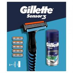 Gillette Sensor3 ( 6 -kasetes + skūšanās želeja)