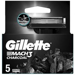 Skuvekļa rezerves Gillette Mach3 Charcoal 5gab.