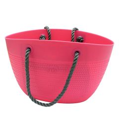 Pludmales soma Linda, rozā ar virves rokturiem