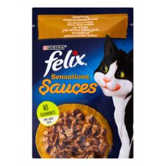 Konservi kaķiem Felix Sensations Sauces tītars/bekons 85g