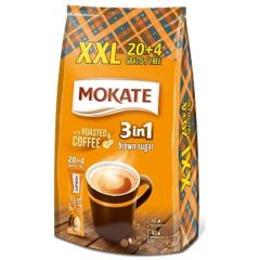 Kafija šķīst. Mokate 3in1 Brown Sugar XXL 24x17g