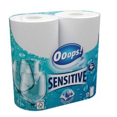 Papīra dvieļi Ooops! Sensitive 2-ruļļi