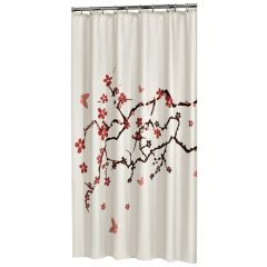 Dušas aizkars Blossom, 180x200cm, sarkans,tekstils