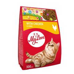Barība kaķiem My Love ar vistas gaļu 300g
