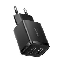 Tīkla lādētājs 10.5W 2xUSB 2.1A, melns