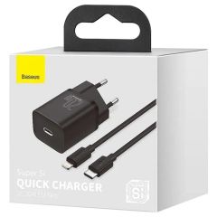 Tīkla lādētājs Super Si 1C USB-C 20W melns