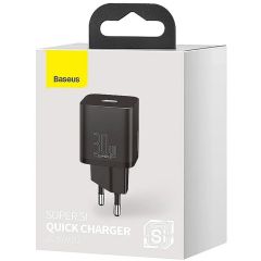 Tīkla lādētājs Super Si 30W USB-C QC3.0 PD, melns