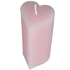 Svece cilindrs 5x12.5cm sirds - gaiši rozā