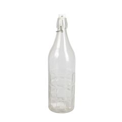 Pudele stikla 1L ar keramisko korķi caurspīdīga