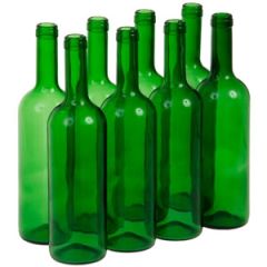 Pudeles vīnam 0.75lx8 zaļas