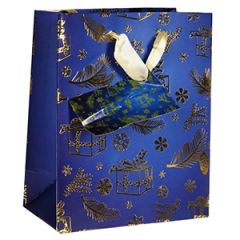Dāvanu maisiņš Ziemassvētku 11x6x13,5cm zils
